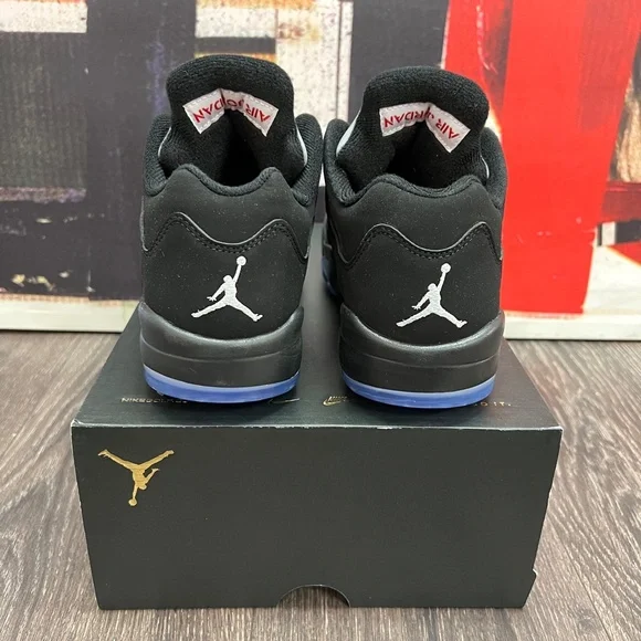 2020 Nike Air Jordan V 5 Low G Golf Black / Metallic Silver / White CU4523 003 - Picture 4 of 11